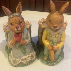 Set of 2 bunny planter, candy dish, trinket, etc…